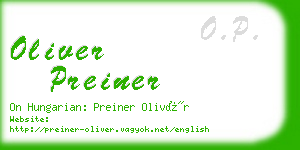 oliver preiner business card